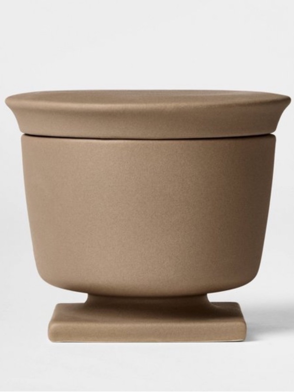 STUDIO MCGEE NWT 4.375"x5.125" Raw Ceramic Pedestal Canister
